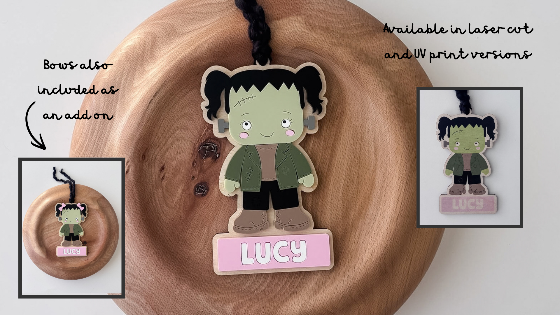 Girl Frankenstein Name Tag