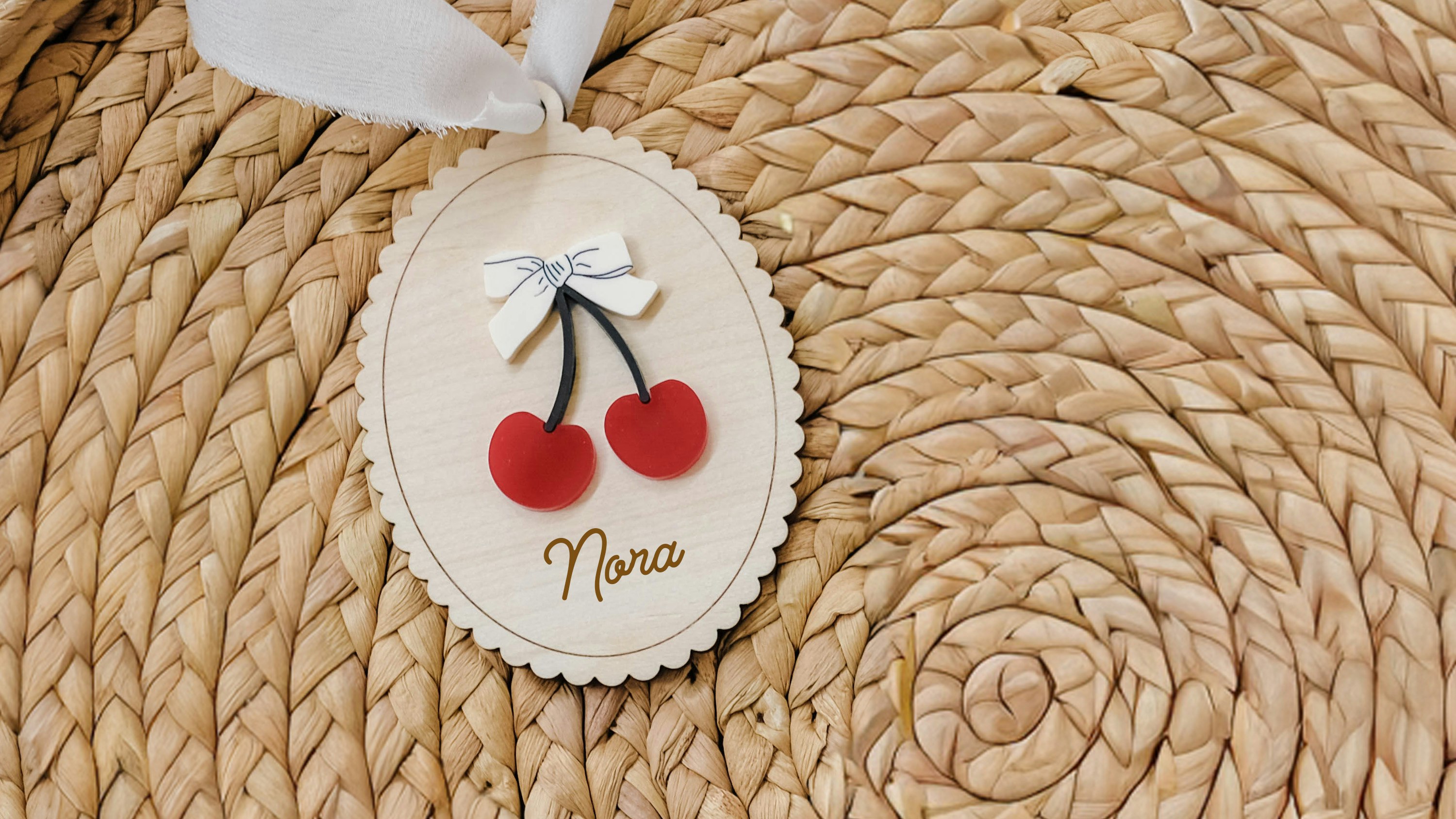 Scalloped Cherry Tag