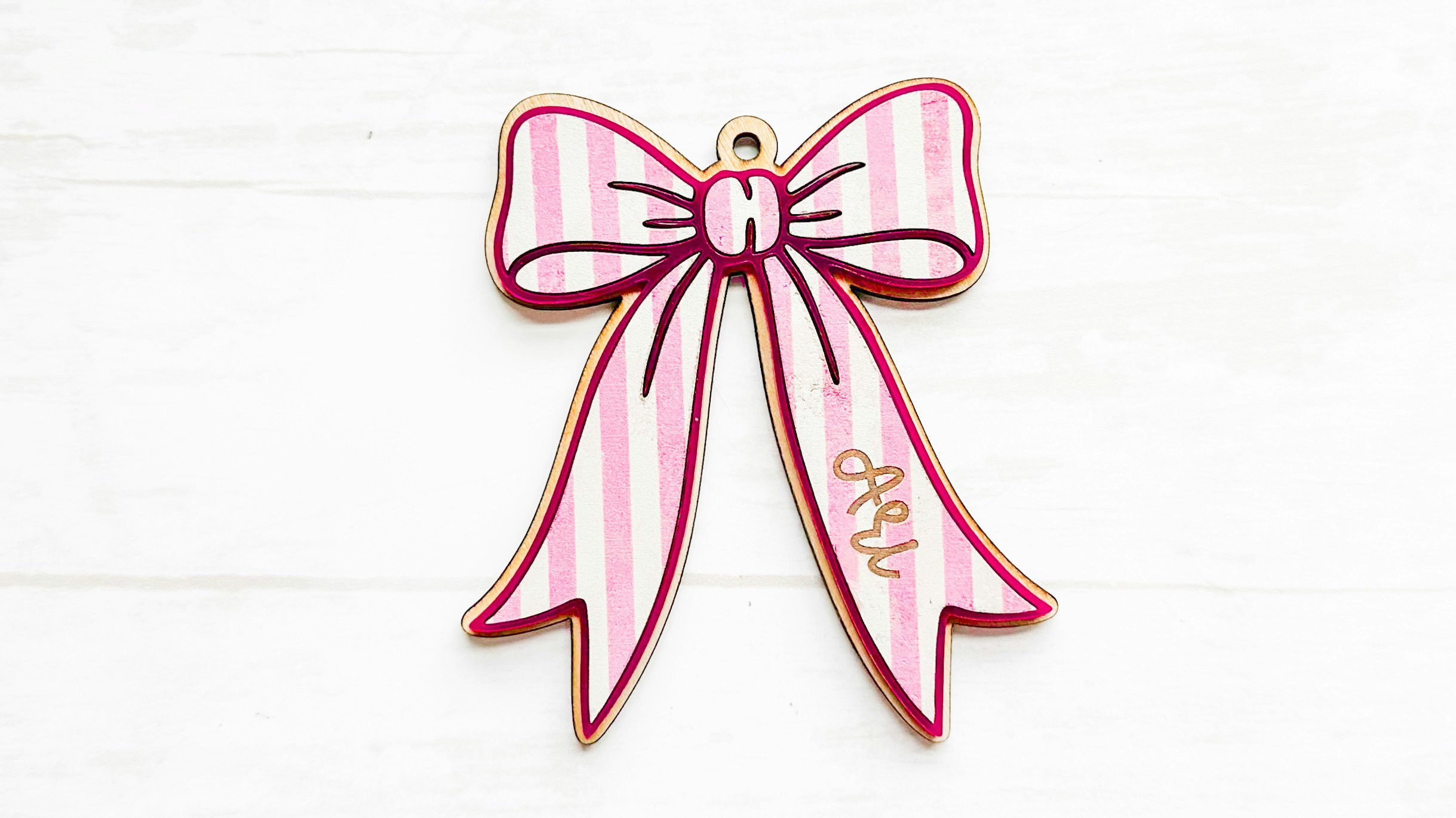 Simple Bow Bag Tag With Name