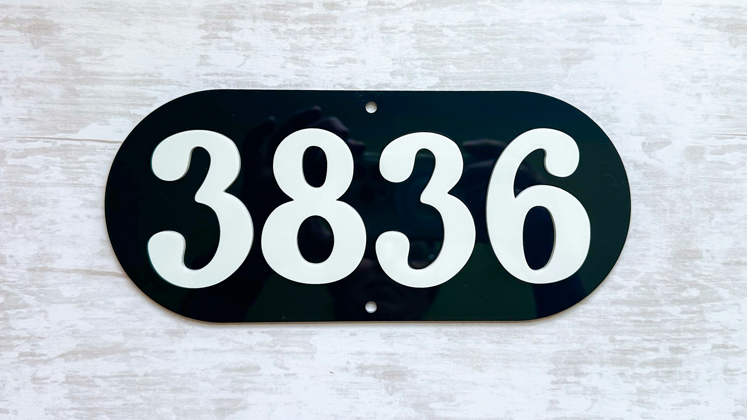 Oval Address Number Sign Vertical and Horizontal