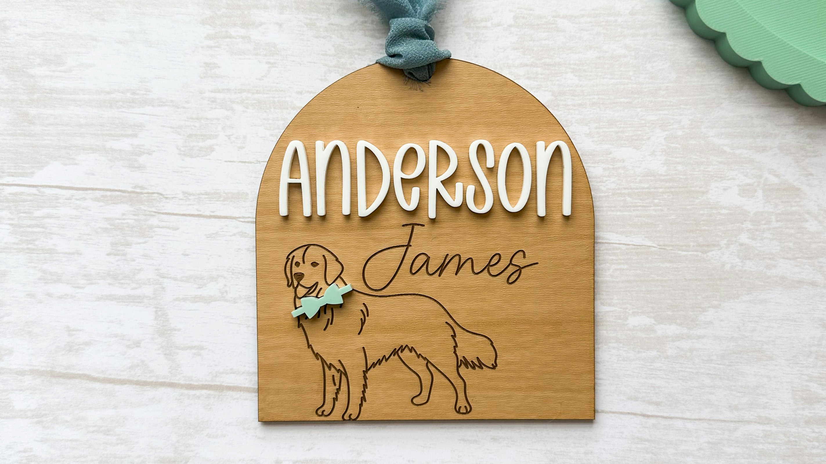 Golden Dog Name Plate