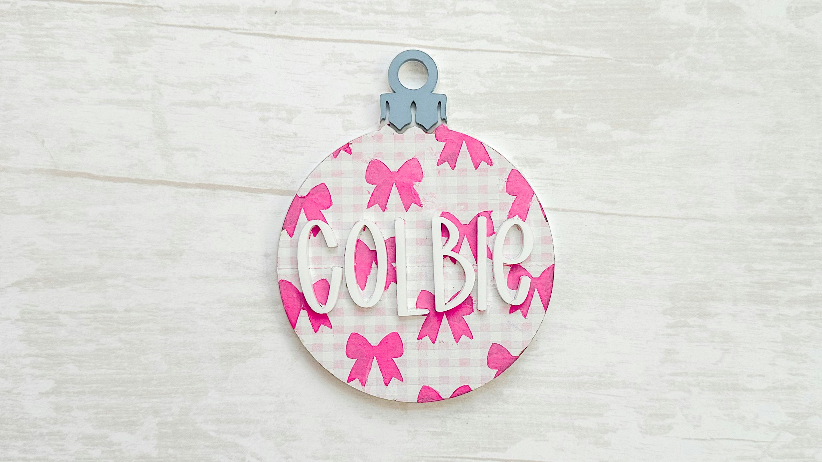 Bow Name Christmas Ornament
