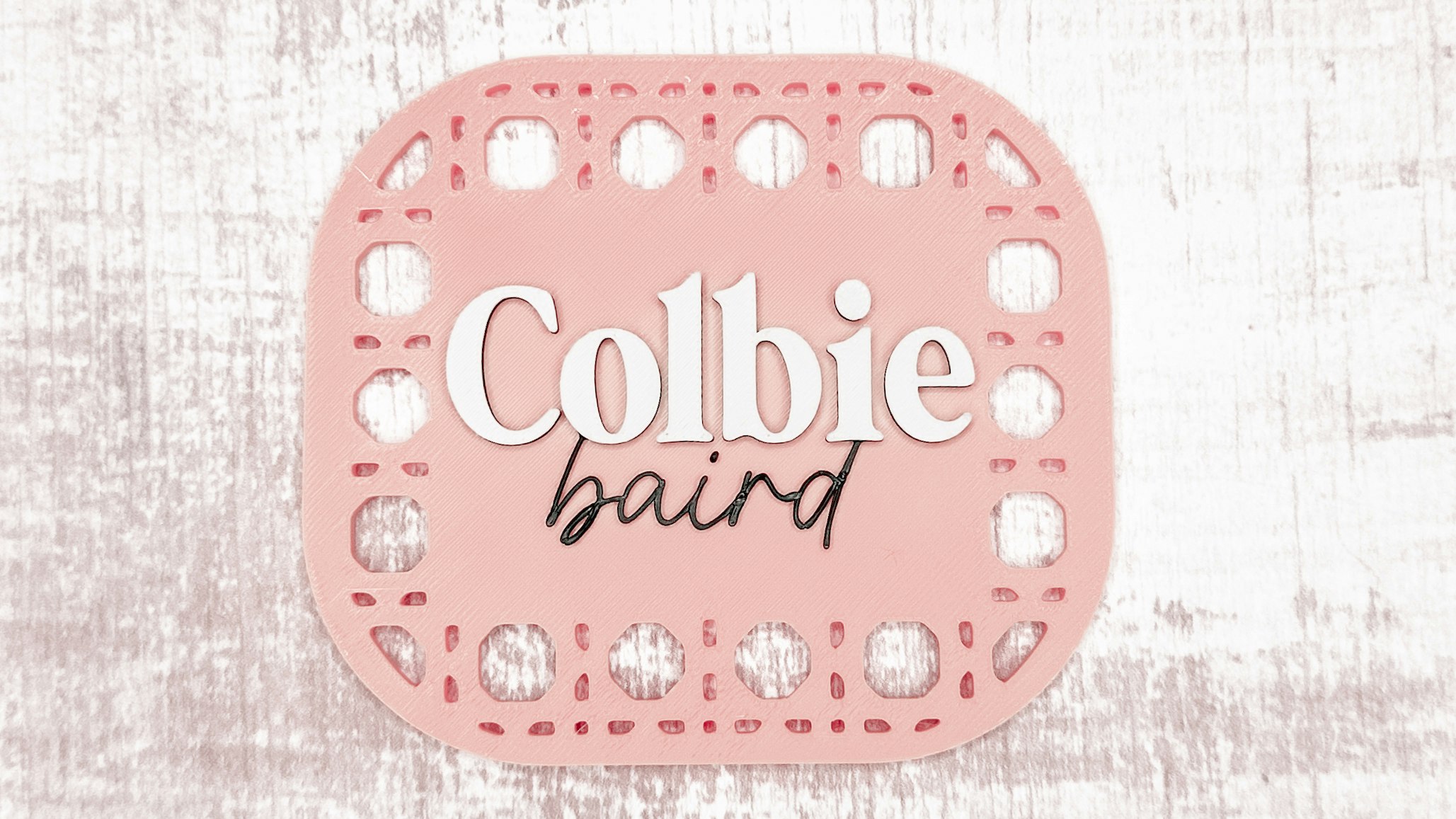 Rattan Name Tag 3D Print