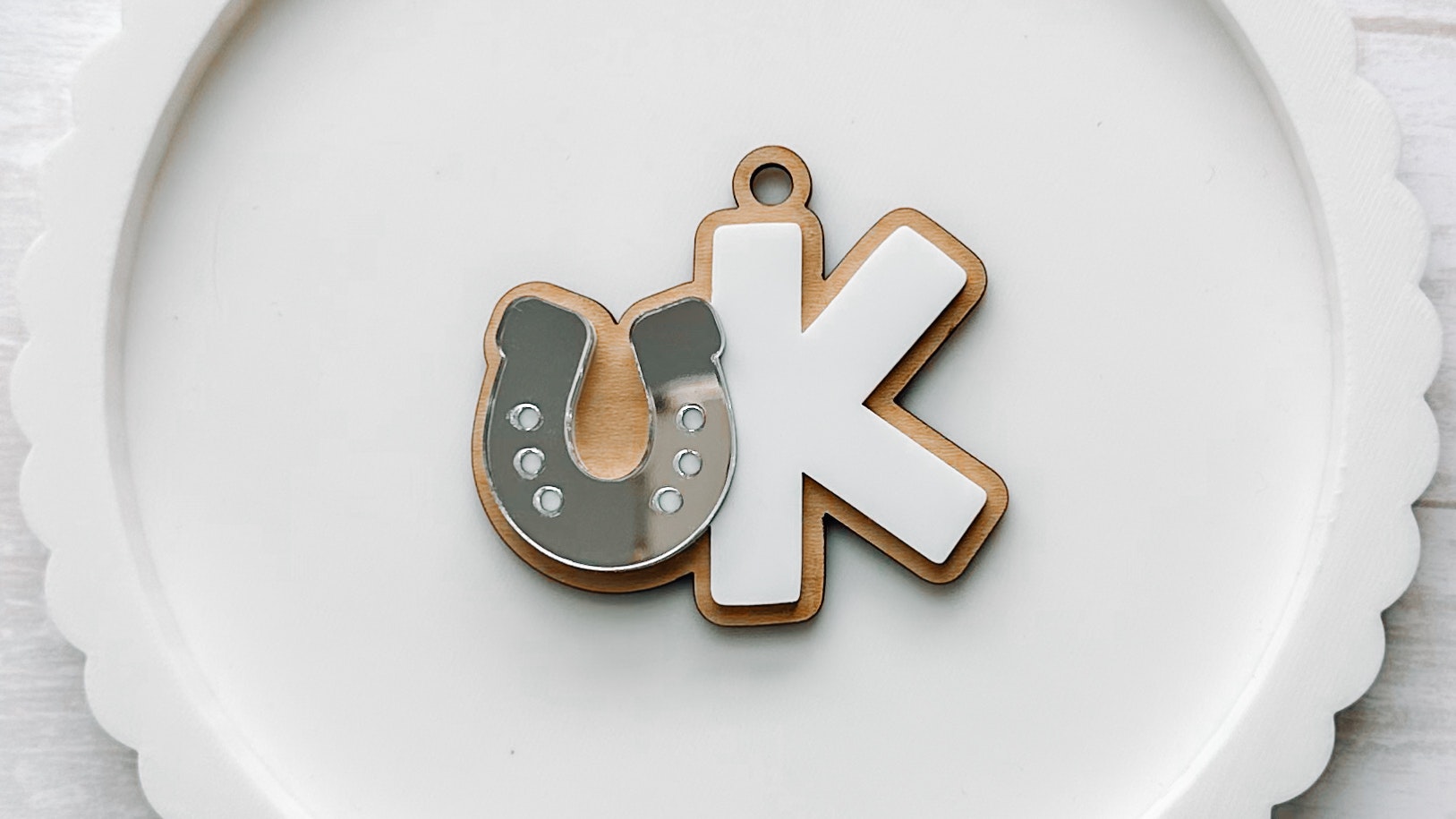 Western Horseshoe Initial Key Chain
