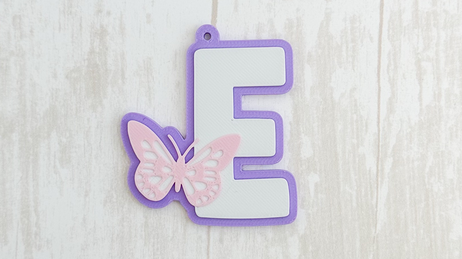 Butterfly Initial Key Chain 3D Print