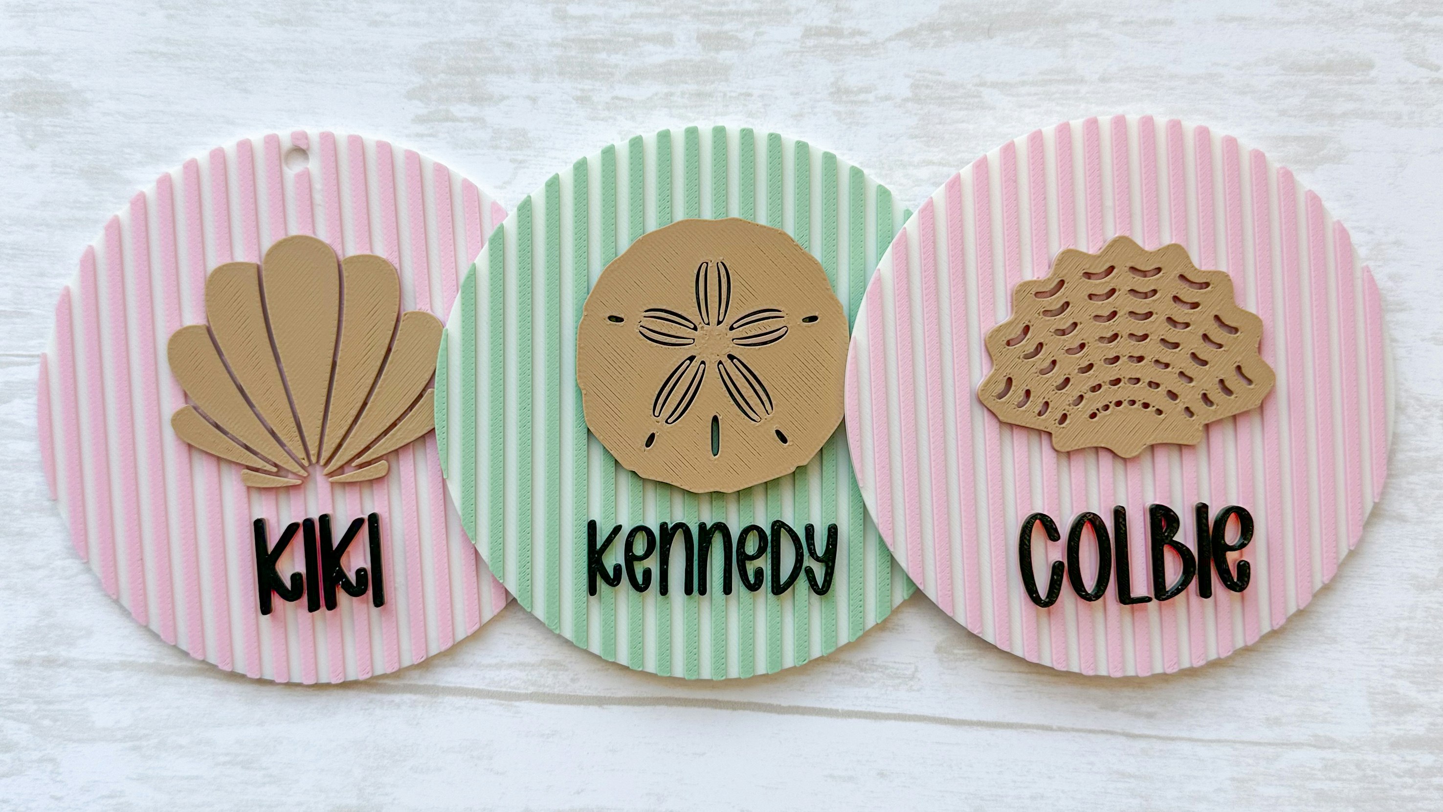 Sea Shells Name Plate 3D Print