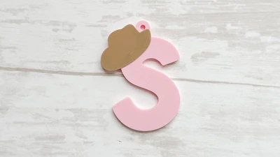 Western cowboy hat initial keychain bag tag 3D Print