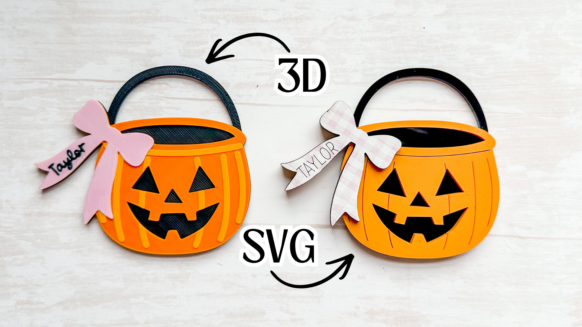 Trick-or-treat Pumpkin Bag Tag SVG and 3D Print