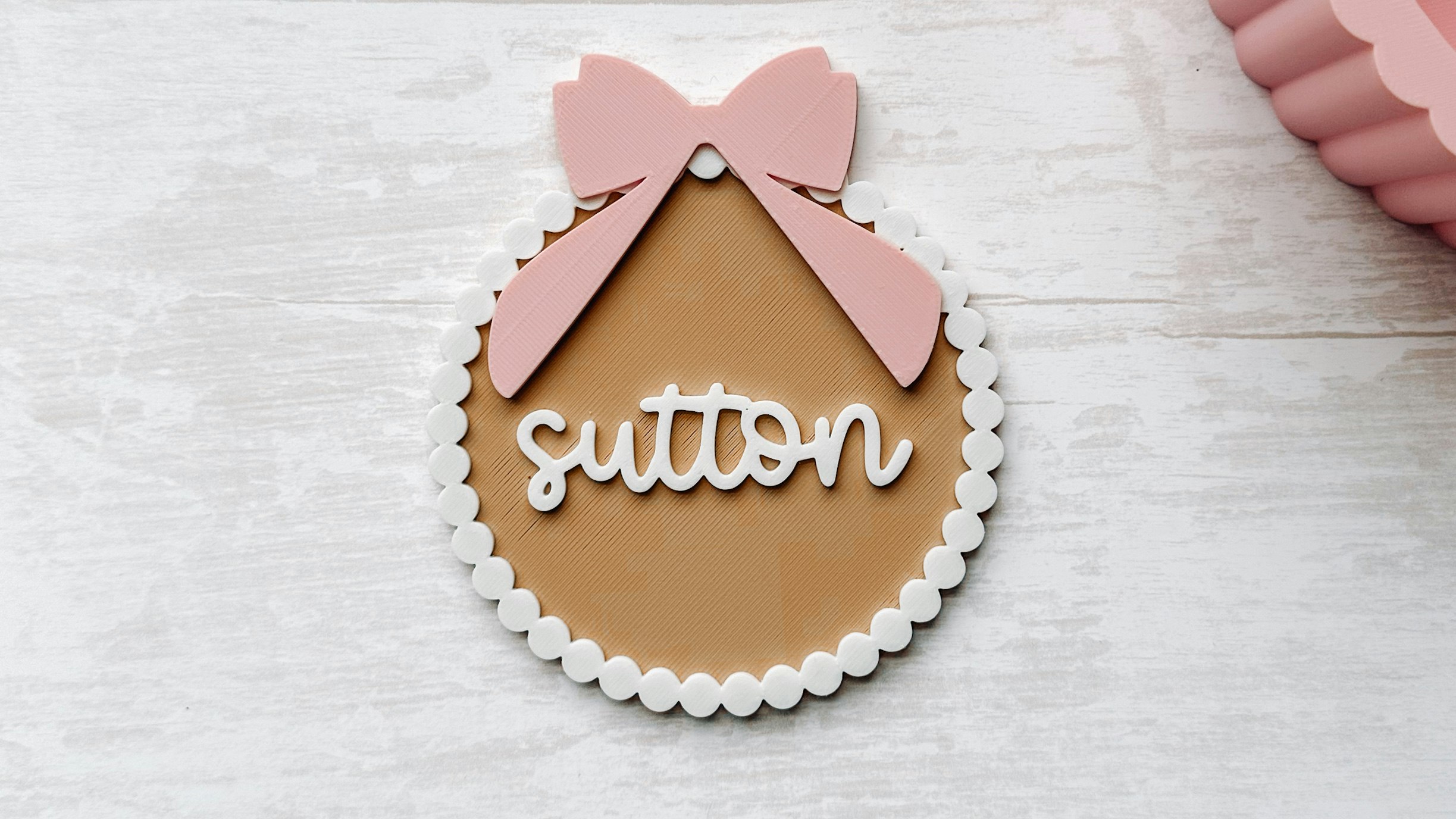 Simple Bow Name Plate 3D Print