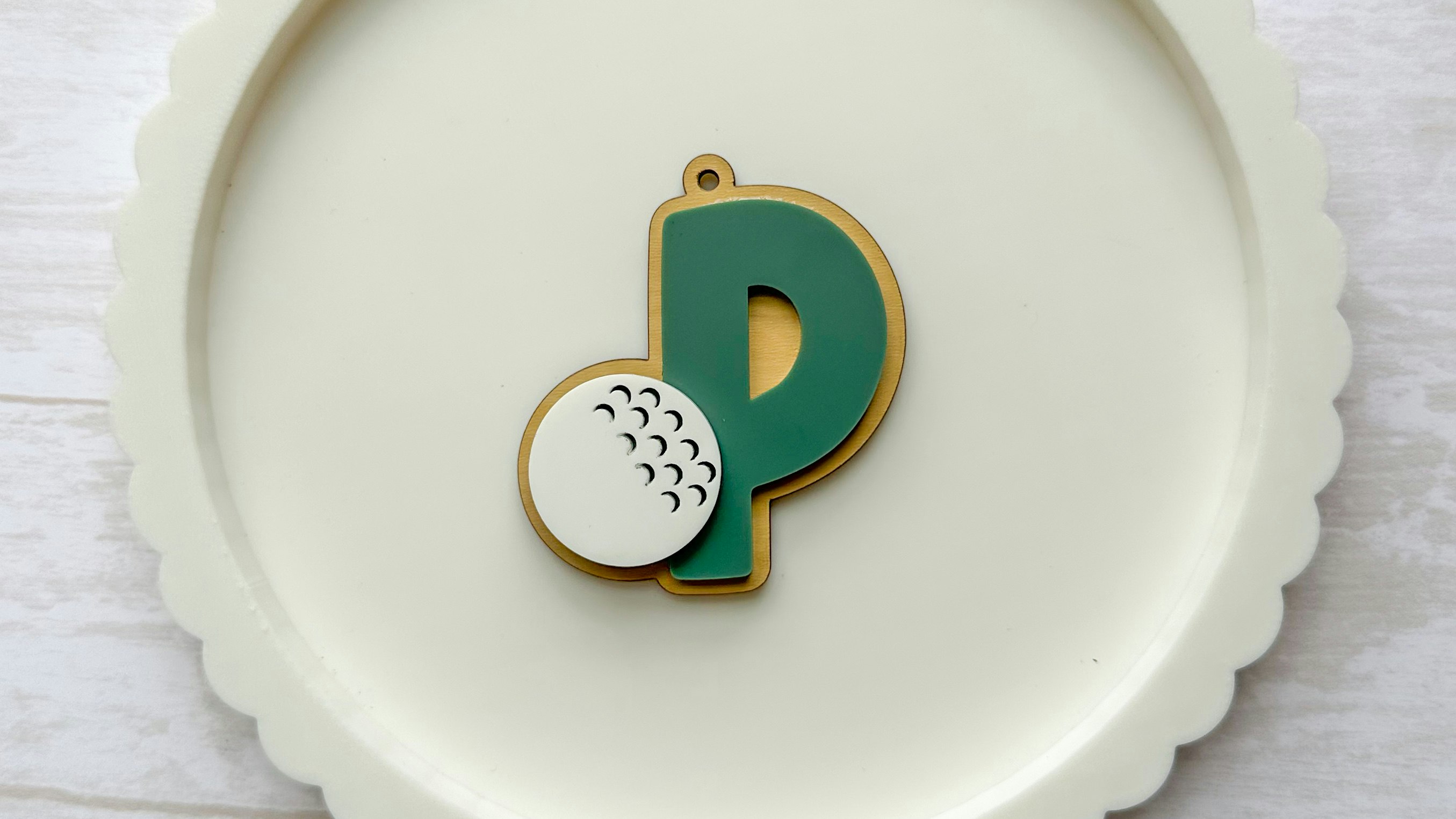 Golf Initial Key Chain 