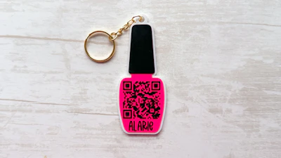 Nail Polish Follow Me Socials Keychain
