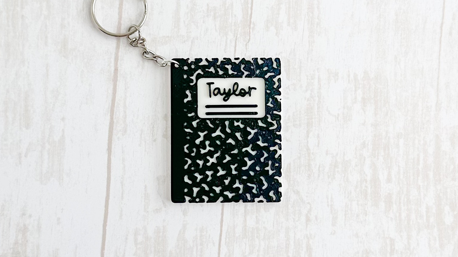 Composition Notebook Keychain Badge Reel 3D Print