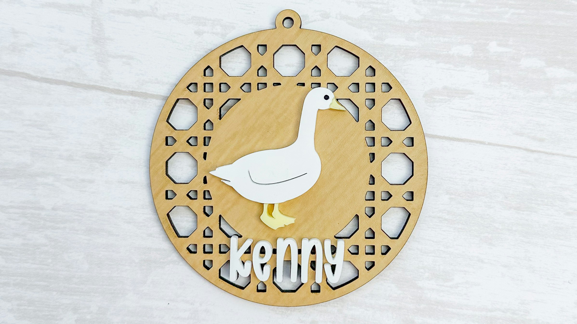 Rattan Goose Name Plate