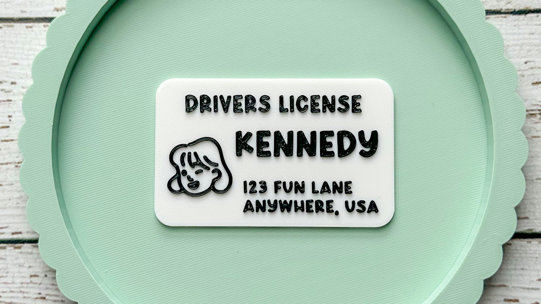 Kids Drivers License 3D Print