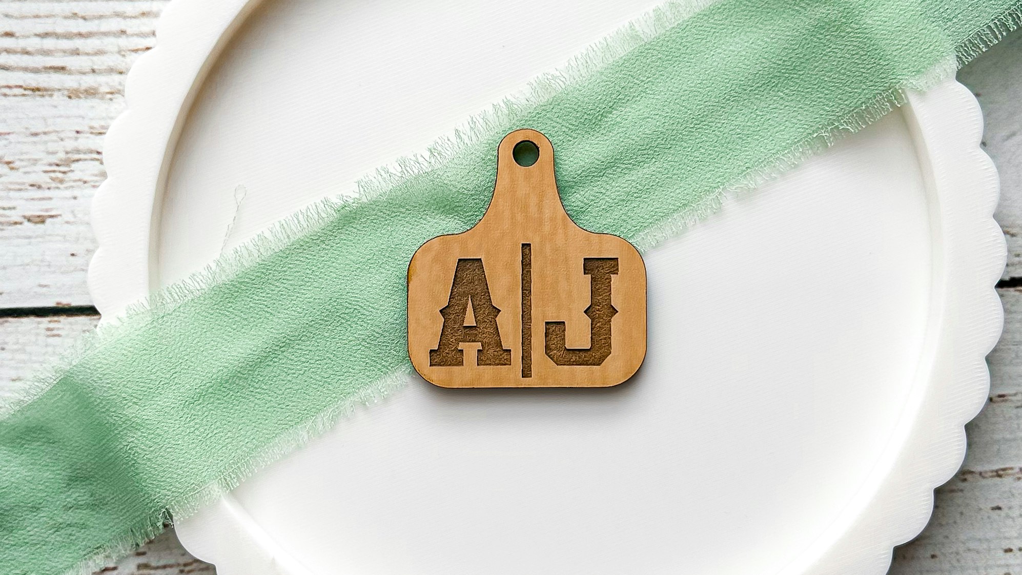 Western Cow Ear Tag with Initials