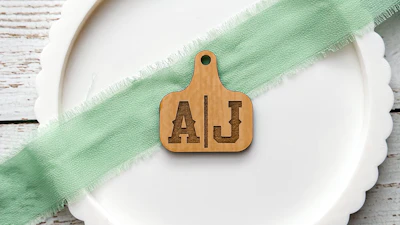 Western Cow Ear Tag with Initials