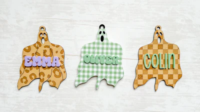 Retro Ghost Name Tag SVG
