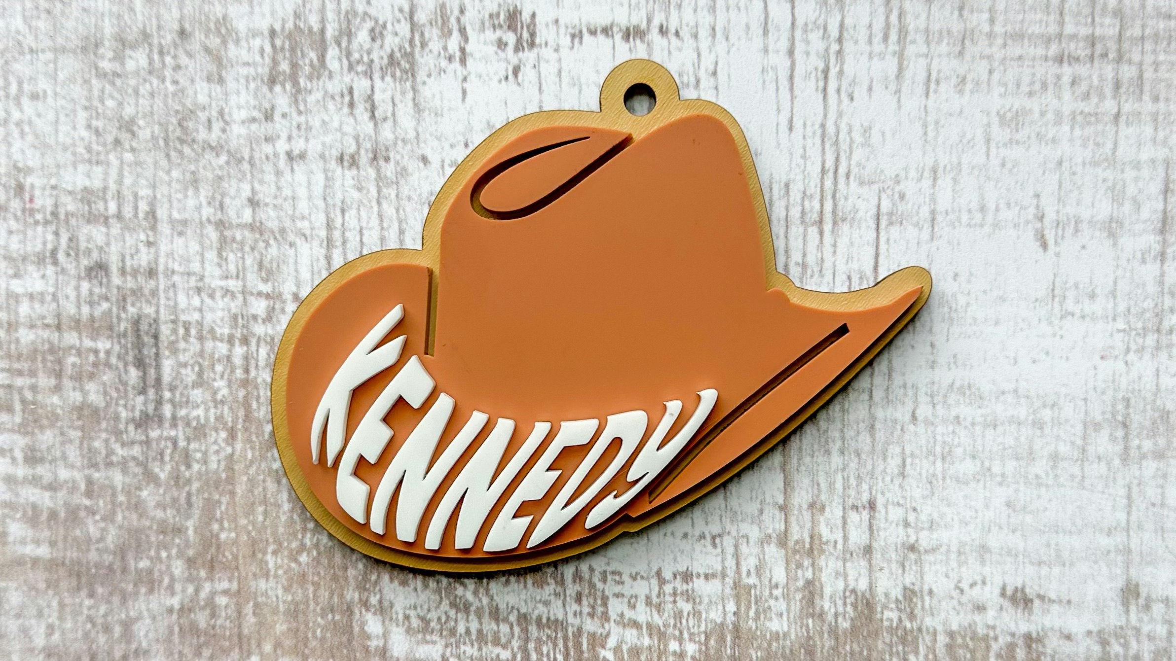 Western Cowboy Hat Name Keychain