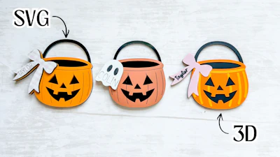 Trick-or-treat Pumpkin Bag Tag SVG and 3D Print