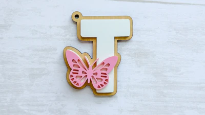 Butterfly Initial Key Chain