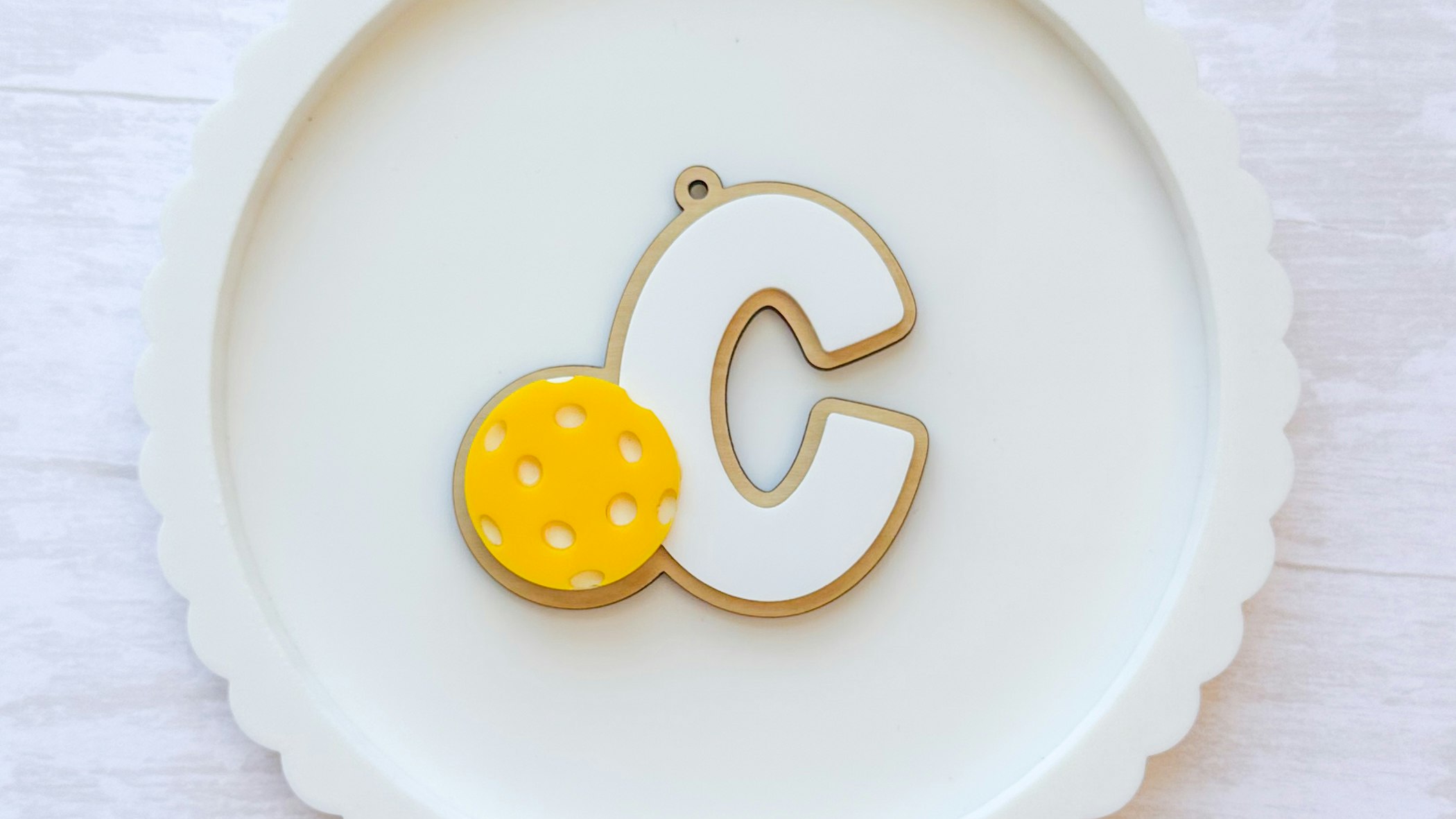 Pickle Ball Initial or Number Bag Tag