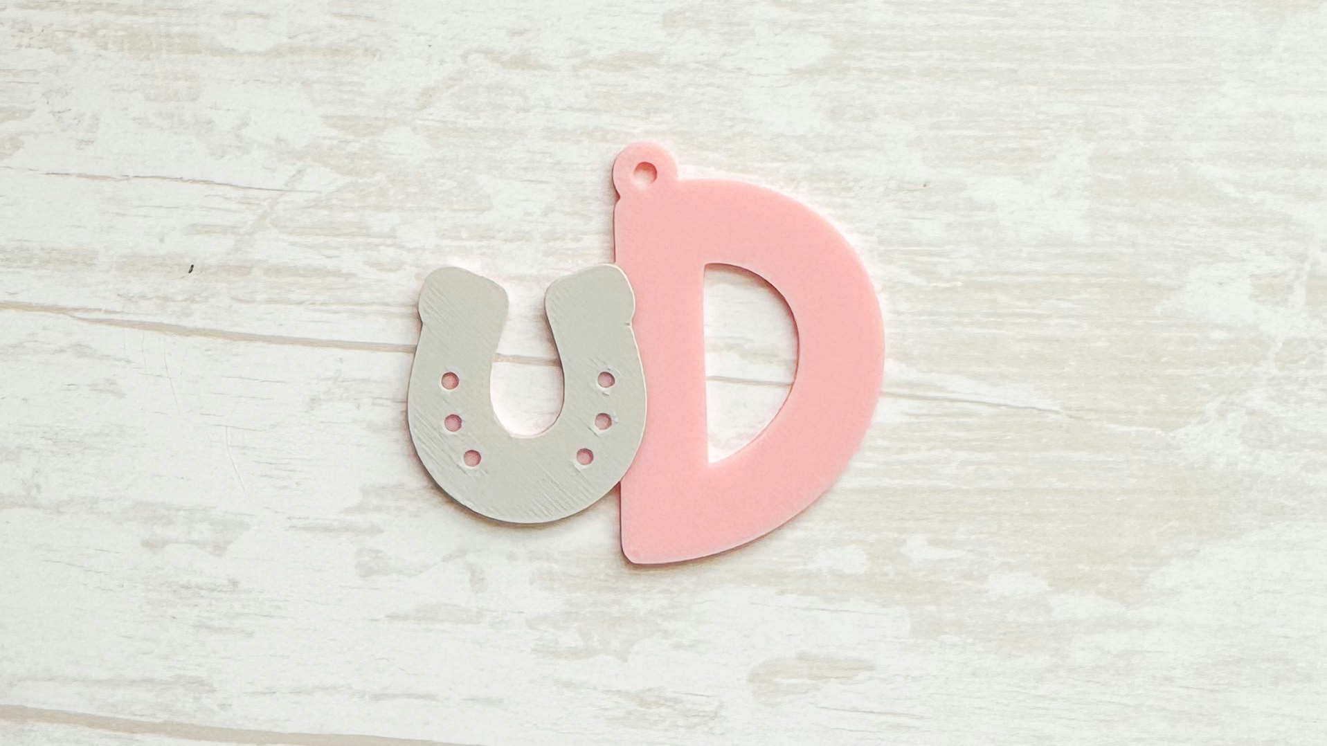 Western Horseshoe Initial Key Chain 3D Print