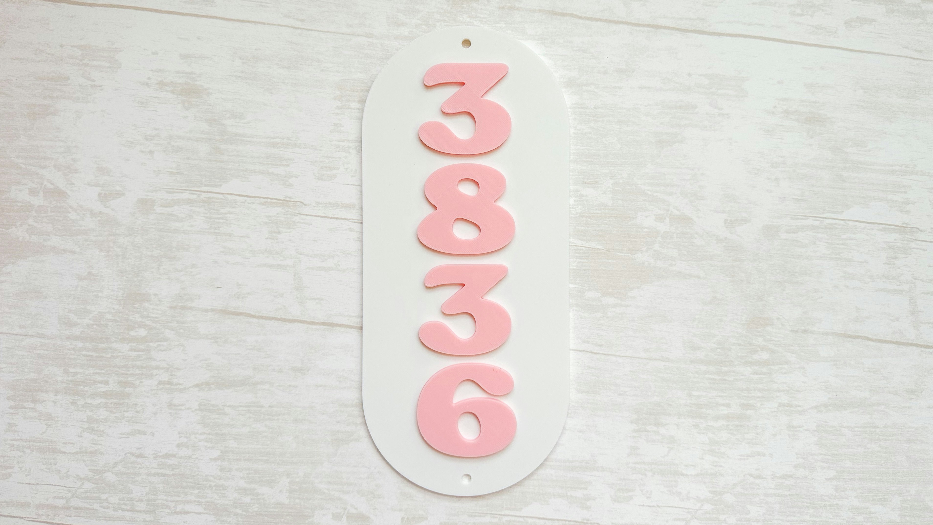 Oval Address Number Sign Vertical and Horizontal 3D Print