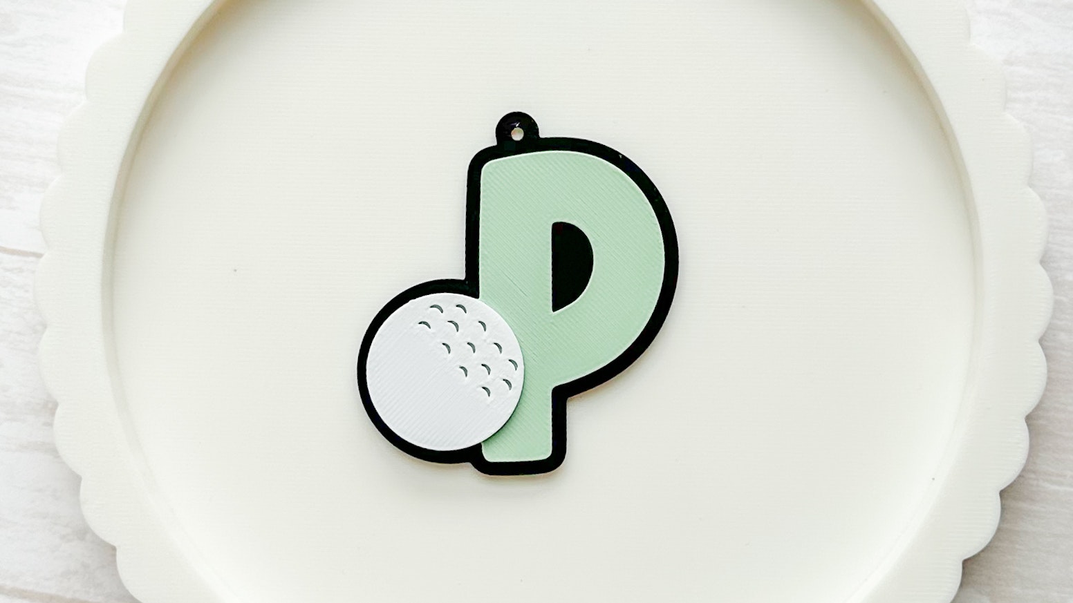 Golf Initial Key Chain 3D Print