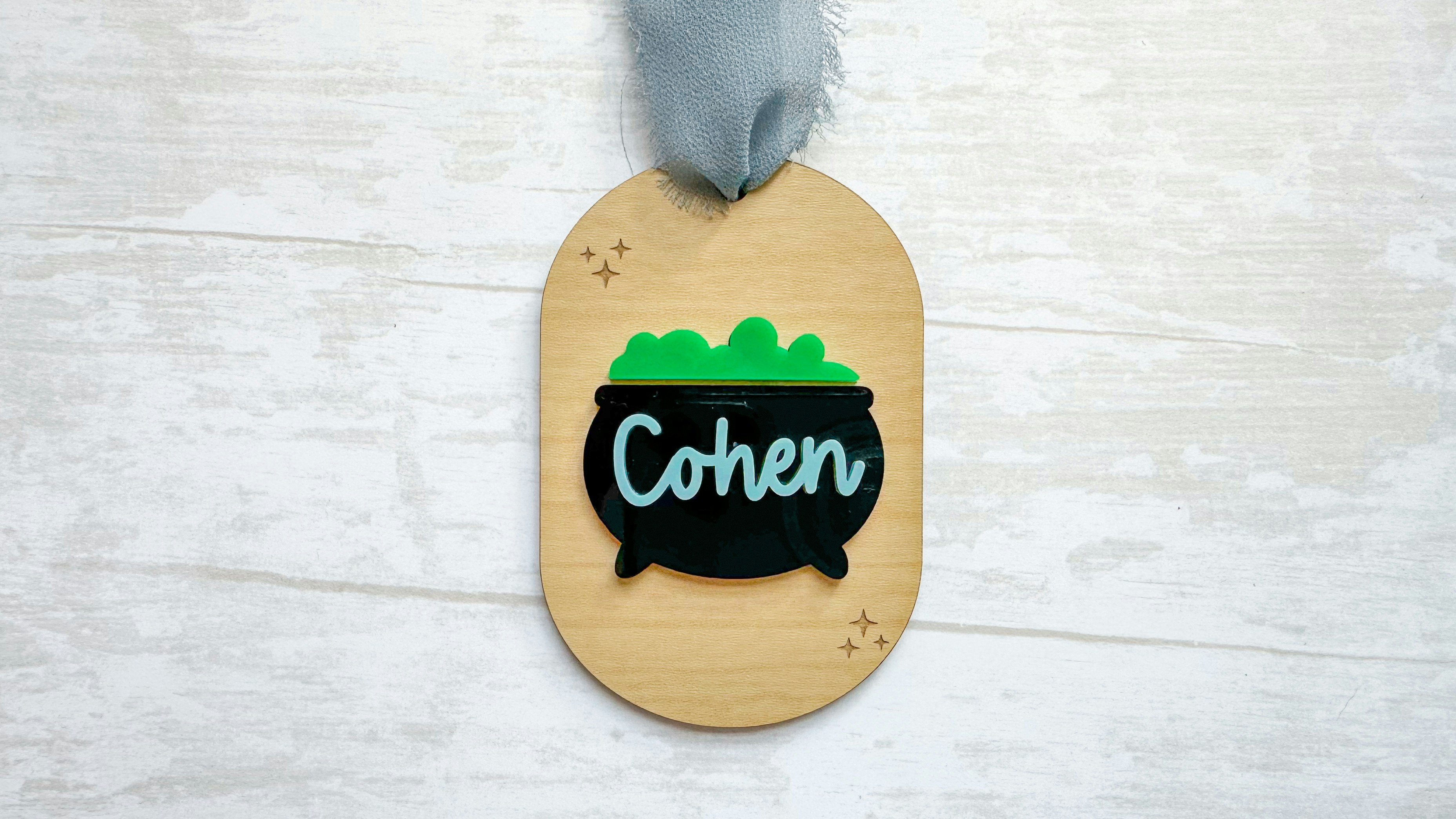 Halloween Cauldron Bag Tag