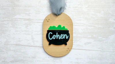 Halloween Cauldron Bag Tag