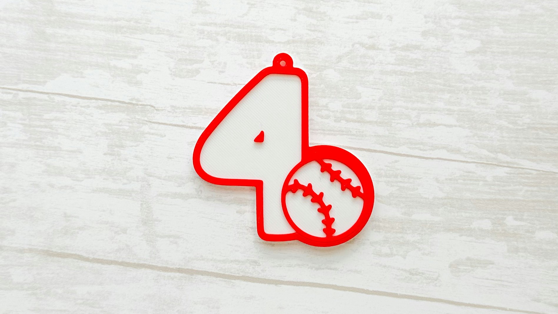 Baseball Softball Initial or Number Bag Tag 3D Print