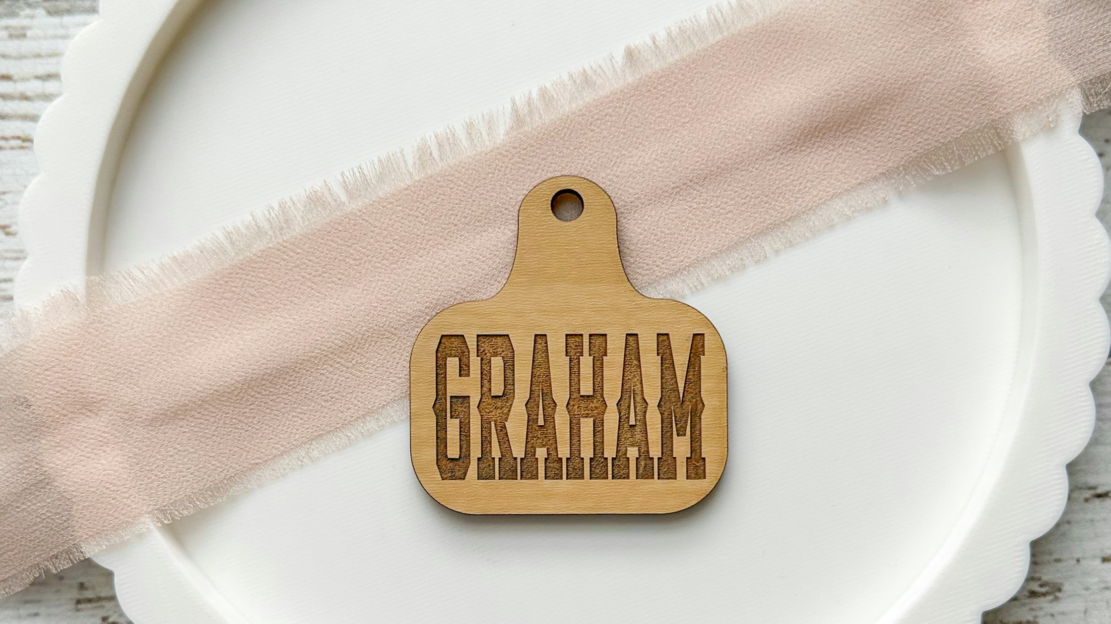 Western Cow Ear Tag with Name