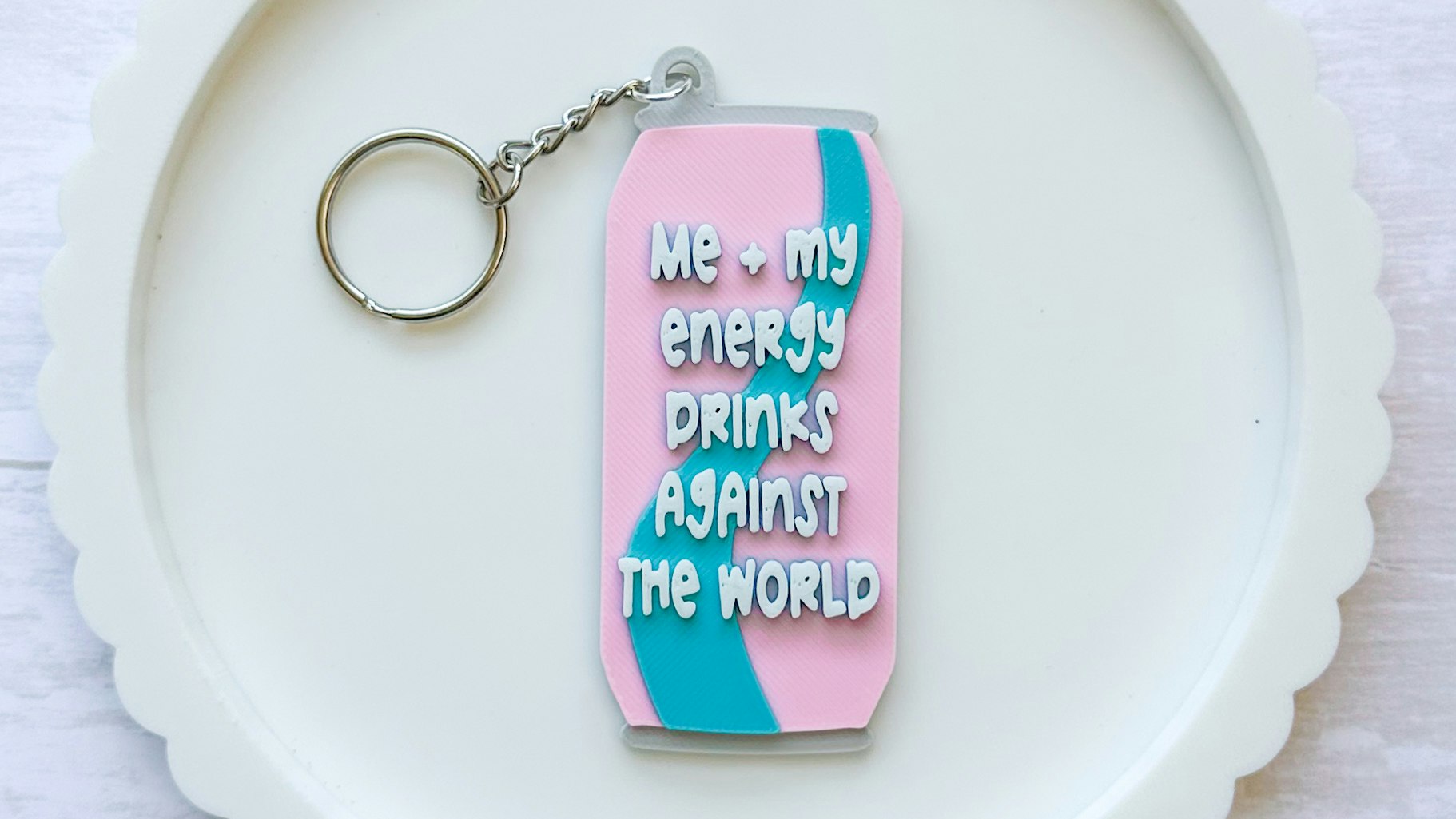 Energy Drink Tall Skinny Can Keychain 3D Print