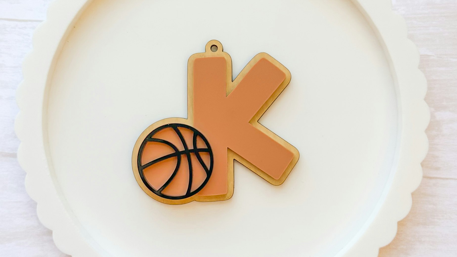 Basketball Initial or Number Bag Tag