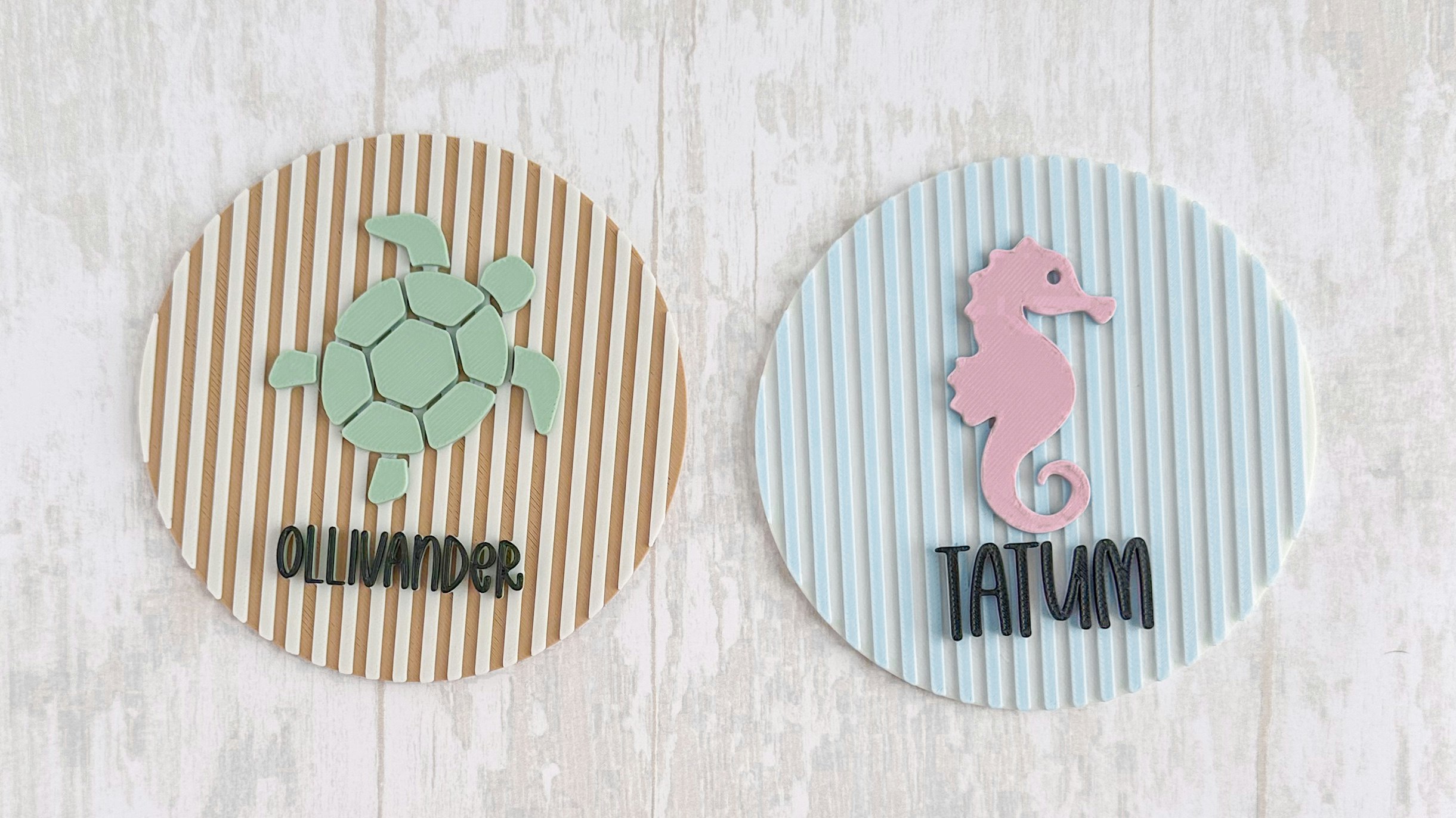 Sea Animals Name Plate 3D Print
