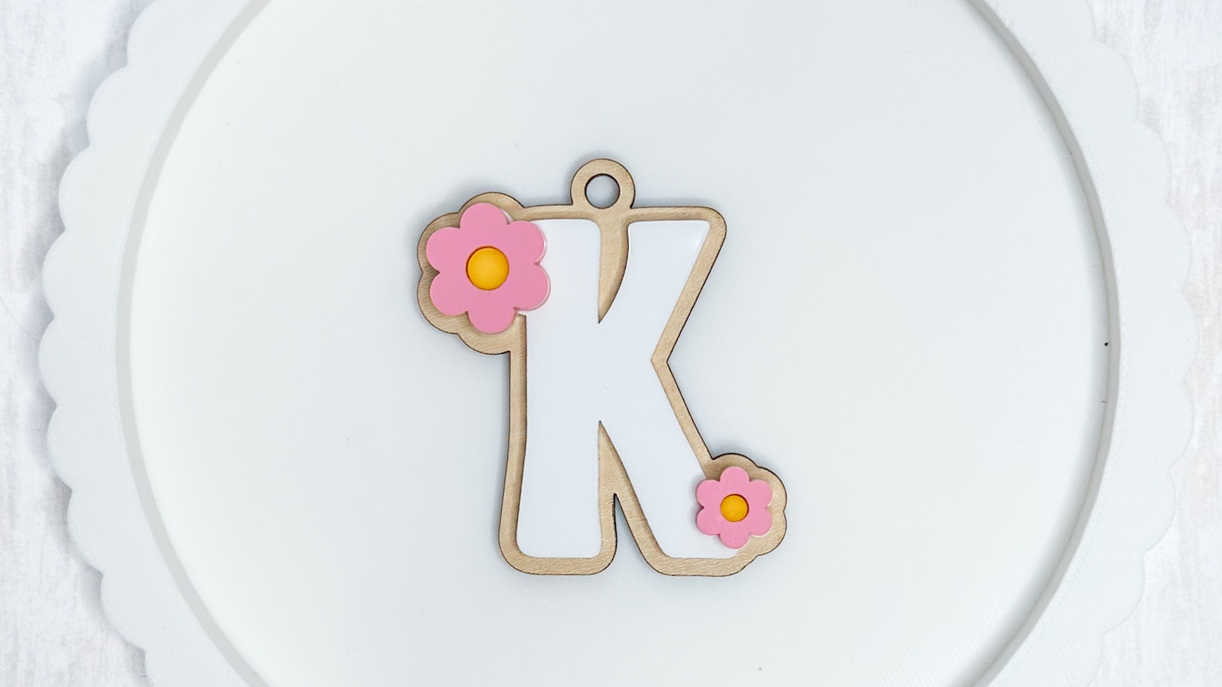 Flower Initial Keychain