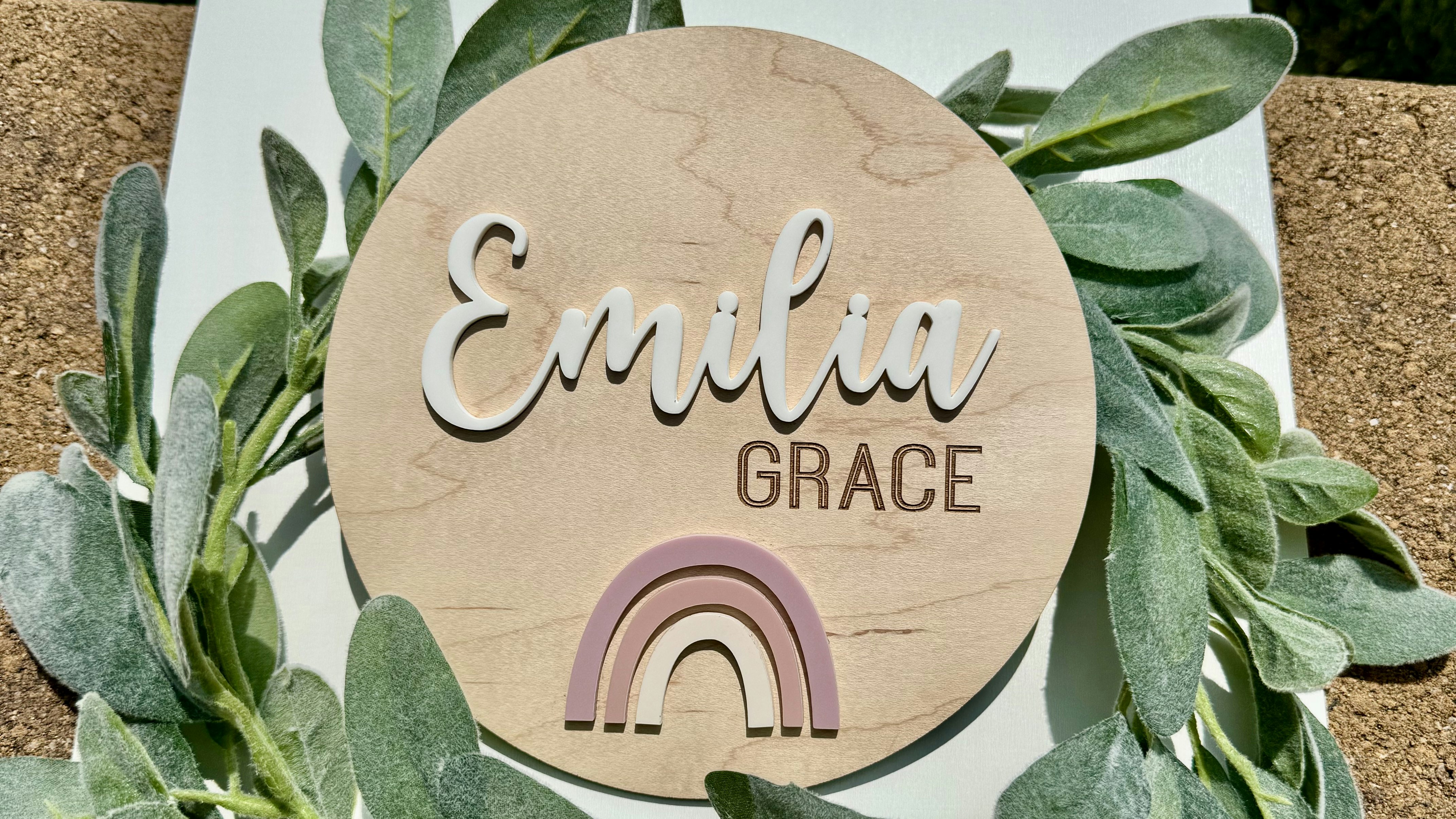 Rainbow Baby Name Announcement Sign