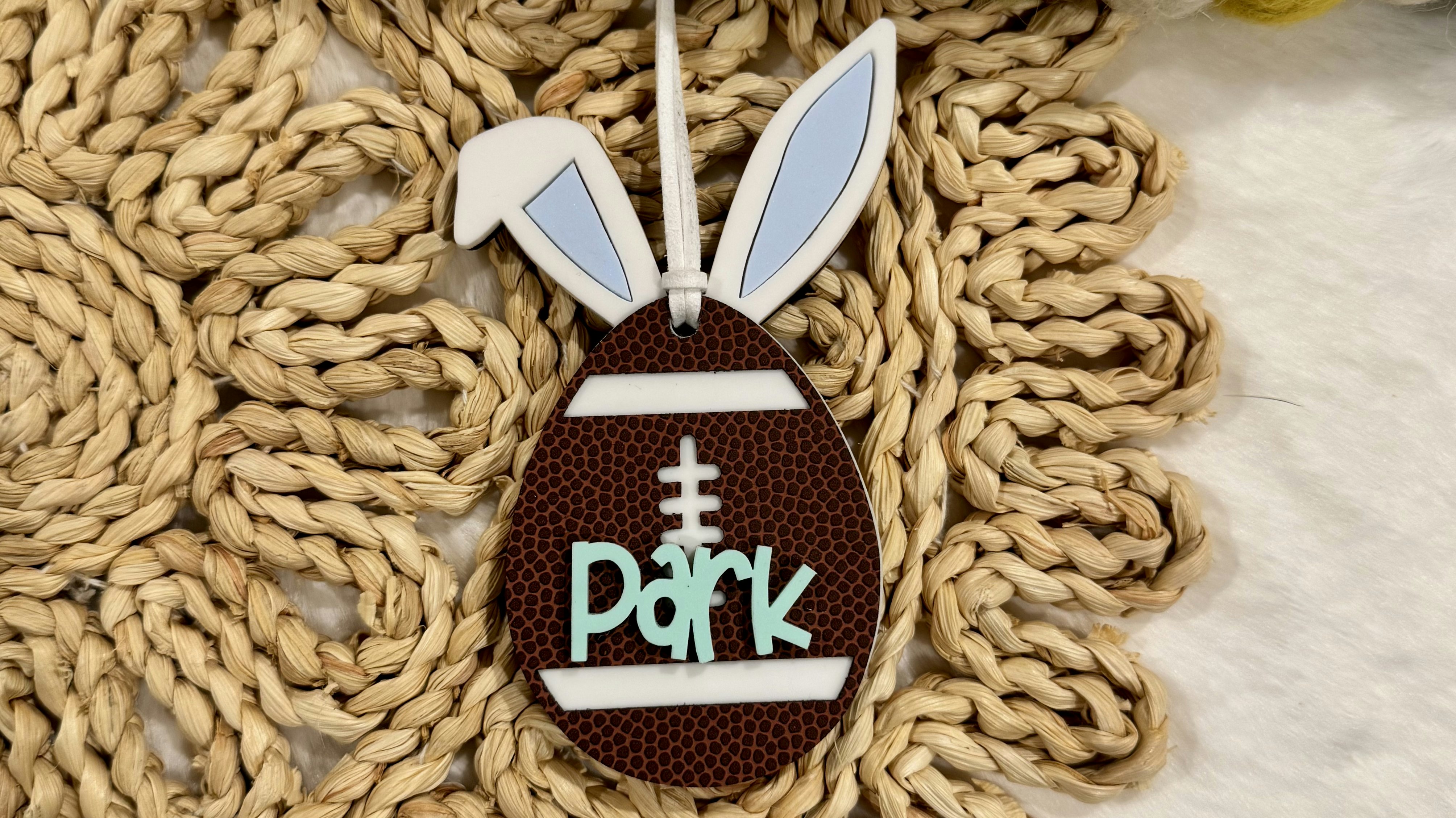 Football Bunny Gift Tag