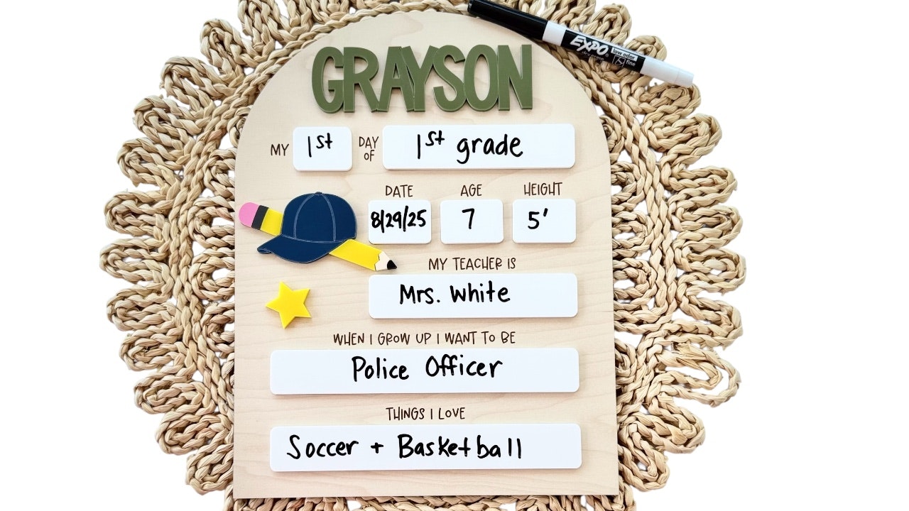First/Last Day of School Cap & Pencil Sign
