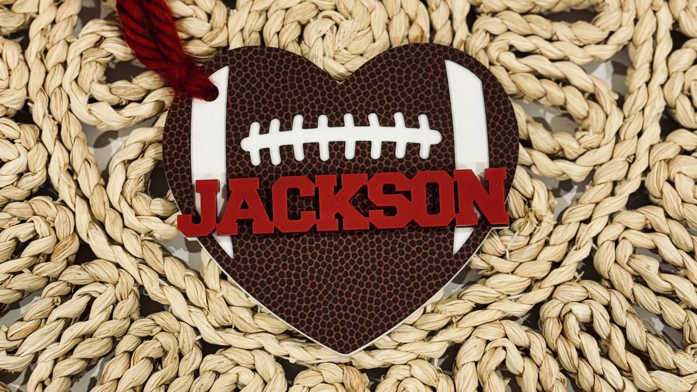 Football Heart Gift Tag