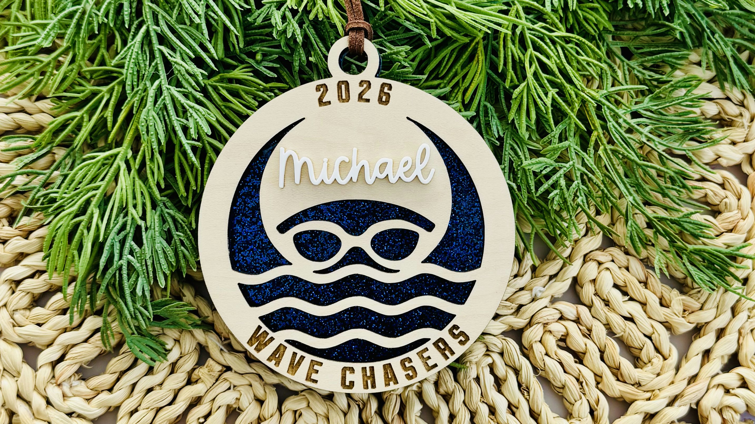 Swim Ornament (Bag Tag, Gift Tag)