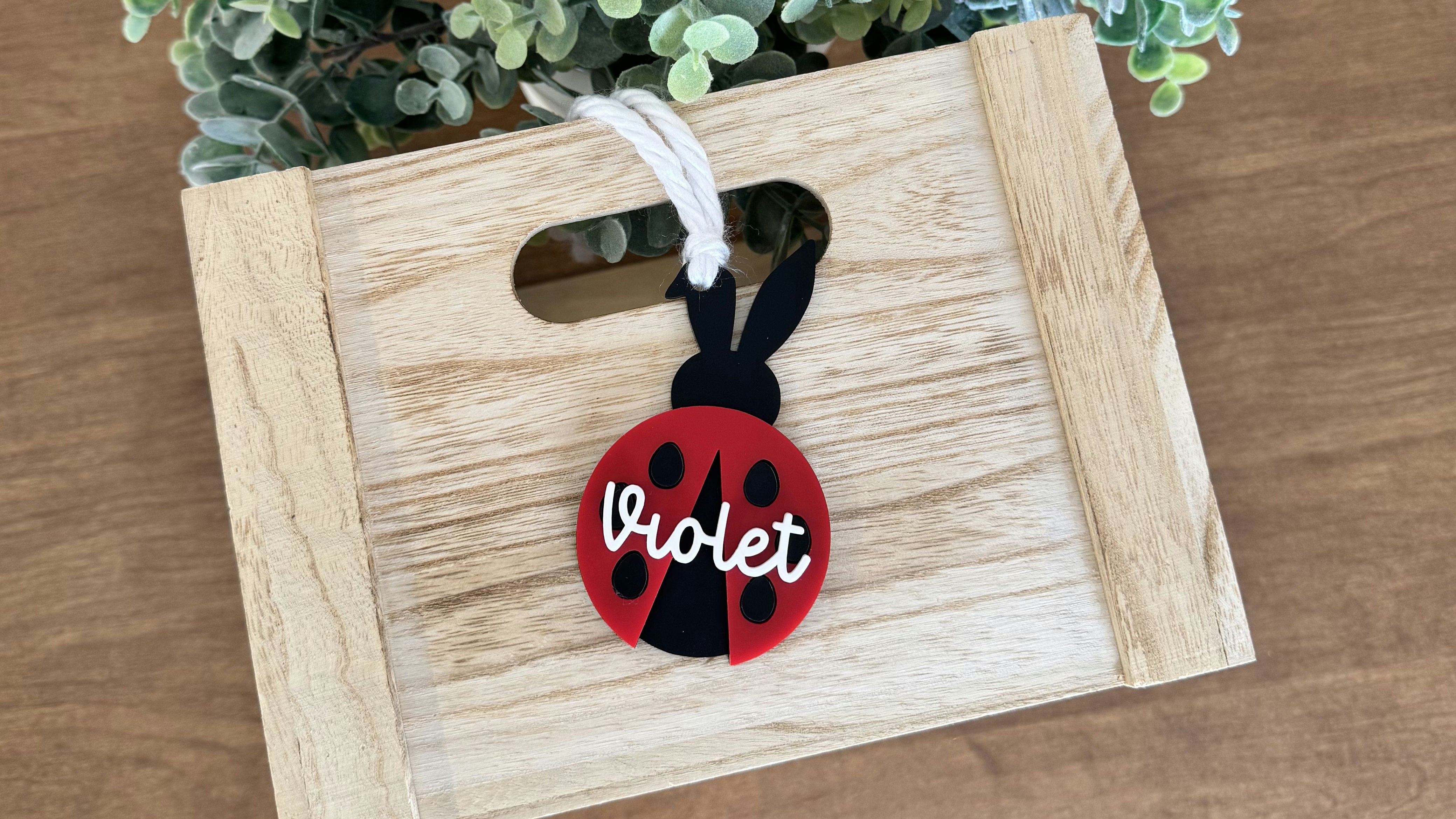 Ladybug Bunny Gift Tag