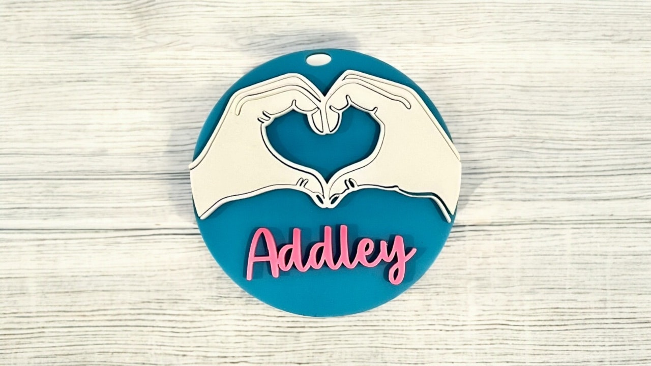 Heart Hands Bag Tag