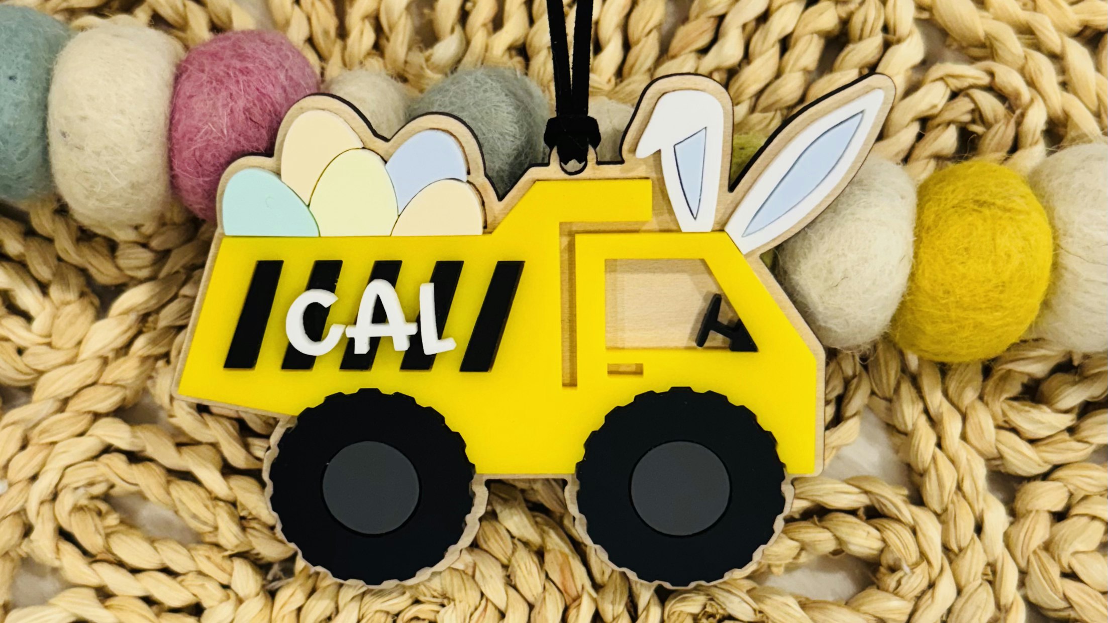 Bunny Dump Truck Gift Tag