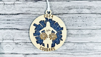 Pom Pom Cheerleader Christmas Ornament
