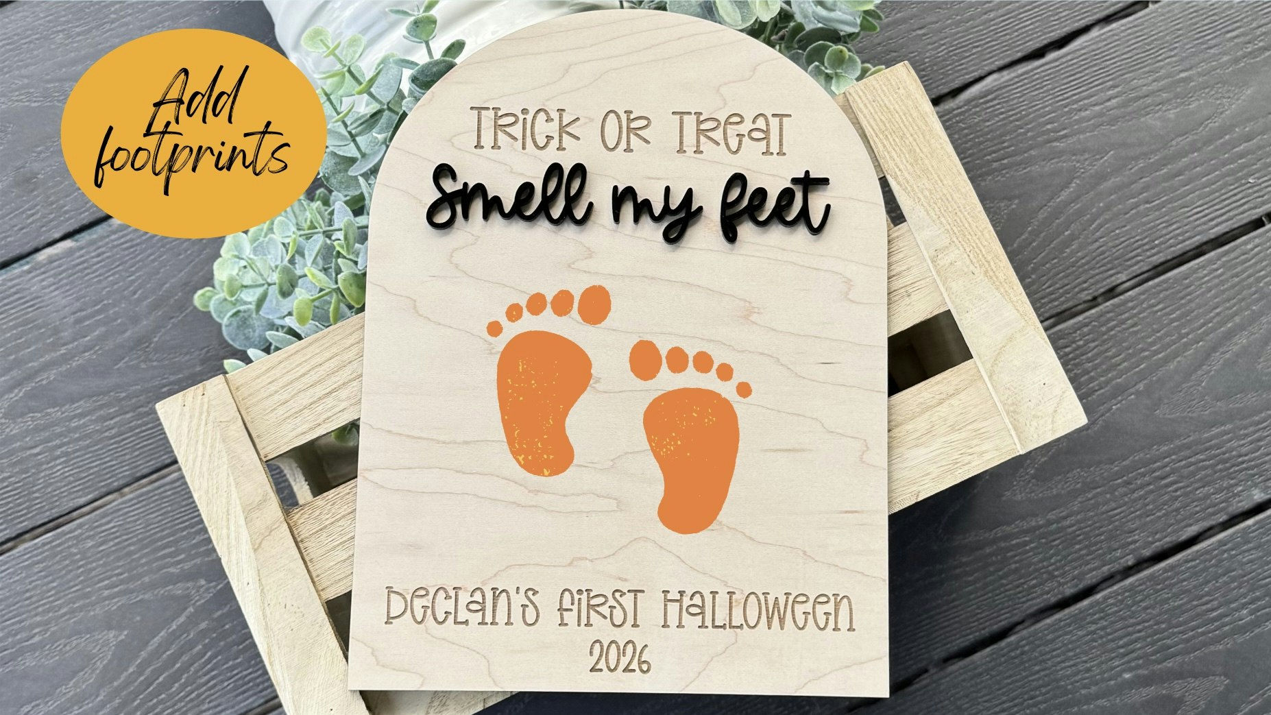 Halloween Footprint Sign 