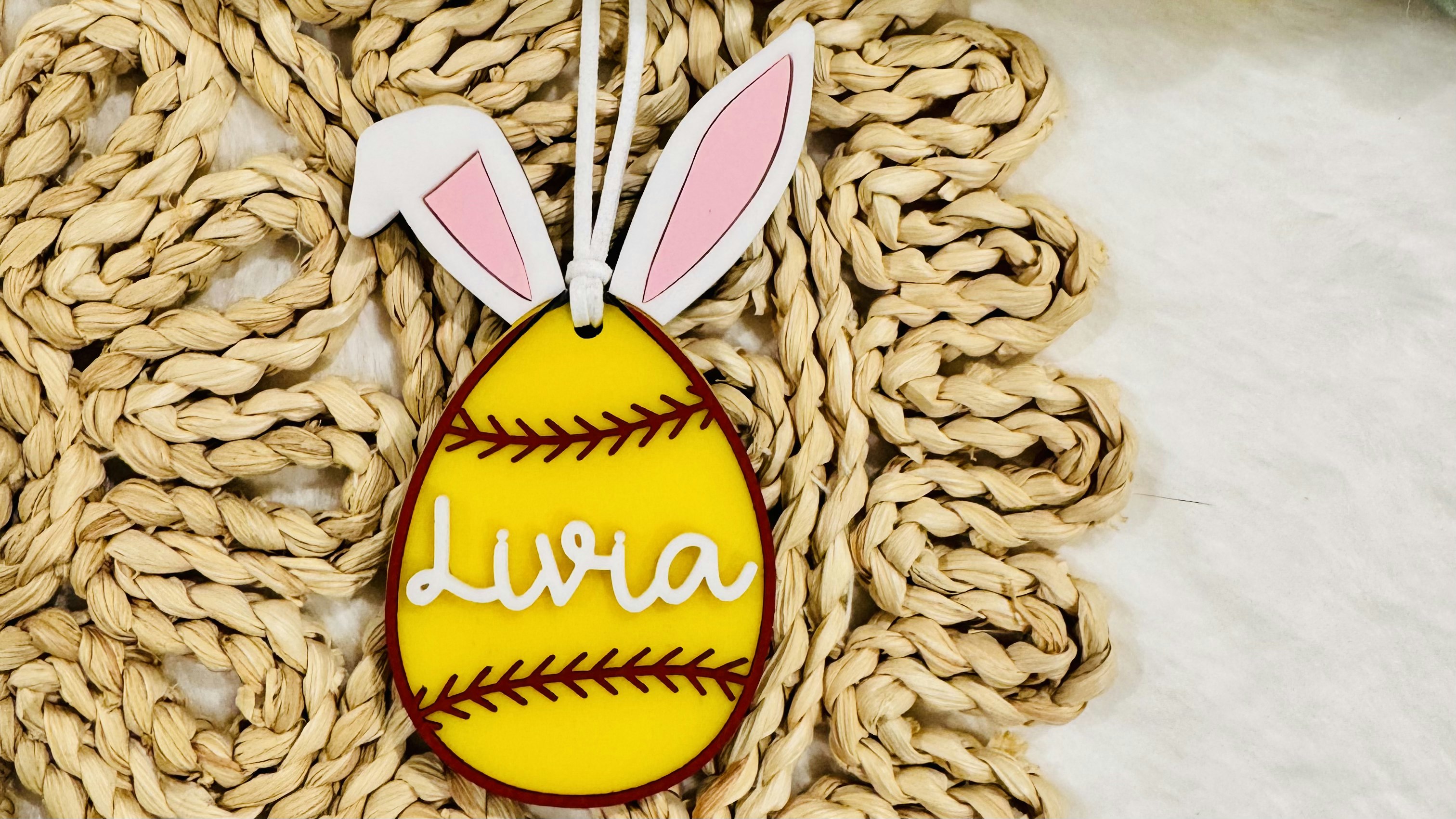 Softball Bunny Gift Tag