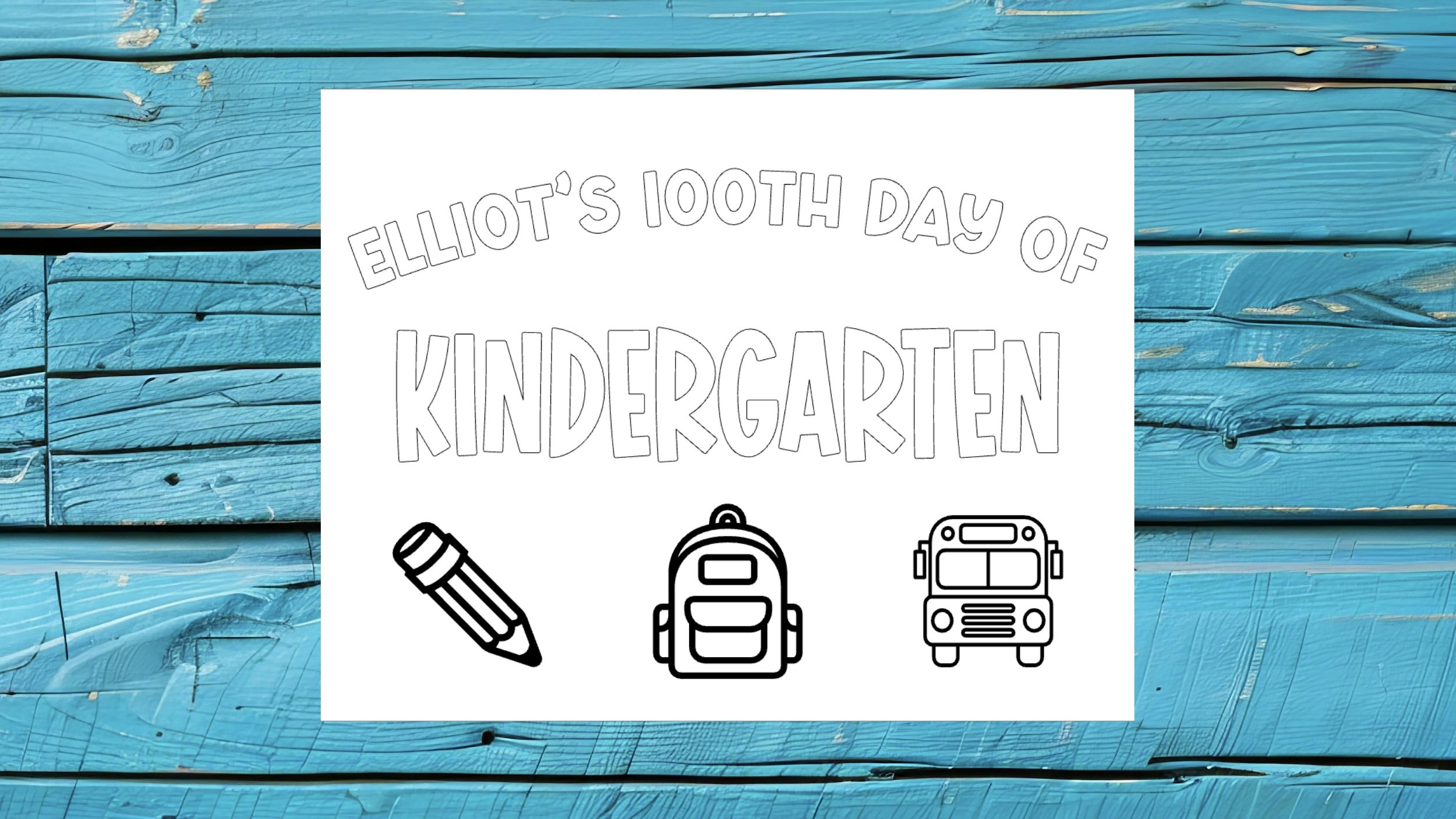 First / Last / 100th Day of School Emoji Coloring Page
