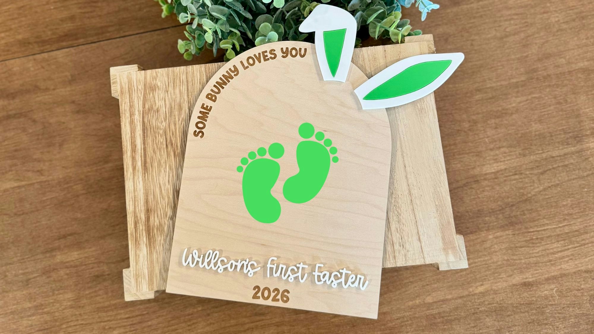 Some Bunny Loves You Footprint/Handprint Board