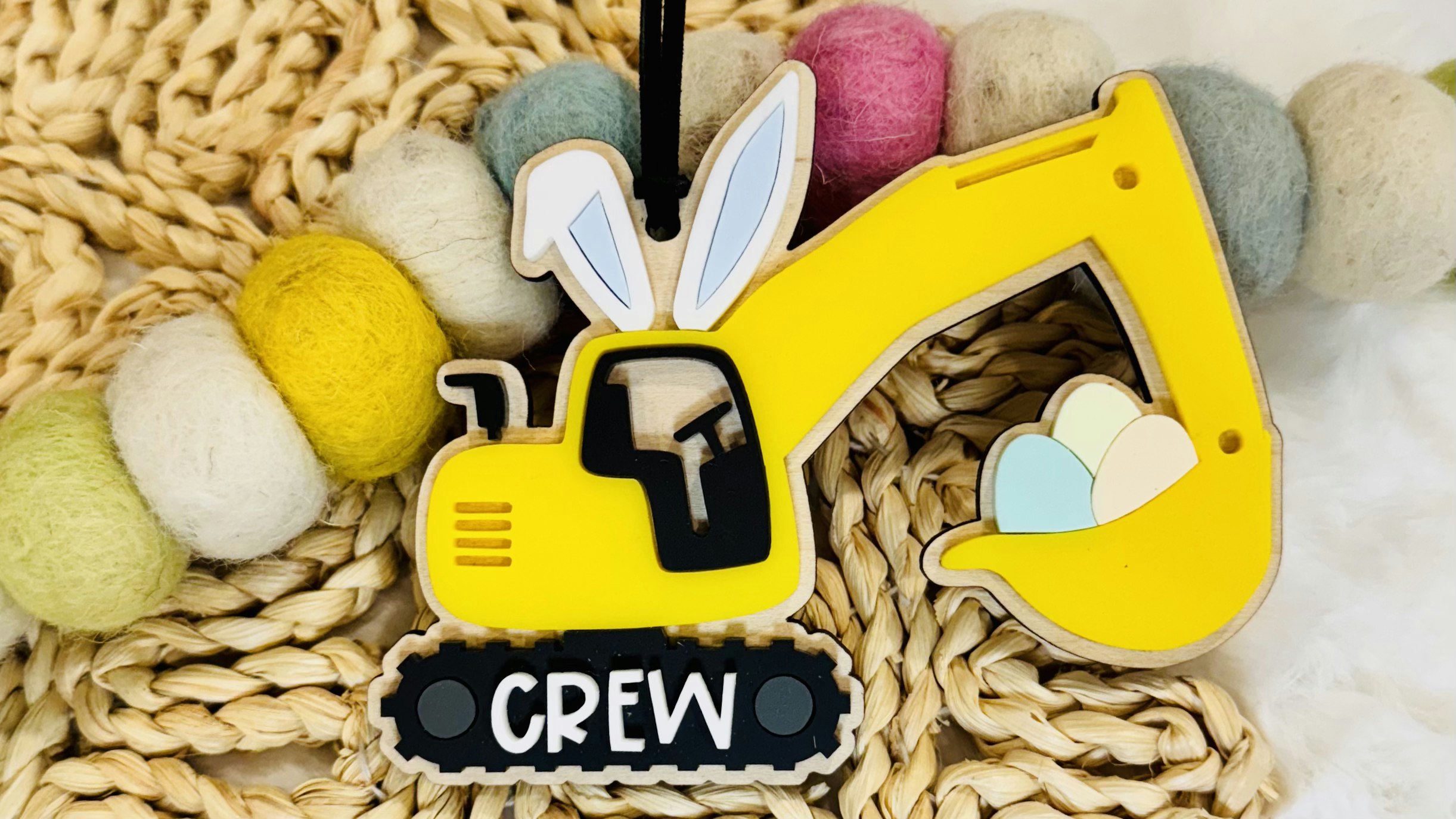 Bunny Excavator Gift Tag